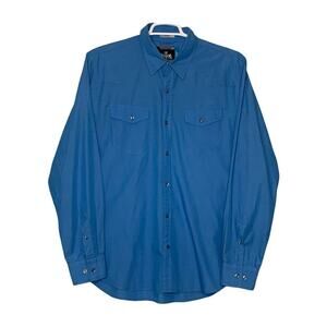 Express men blue buttoned up long sleeves shirt size XL